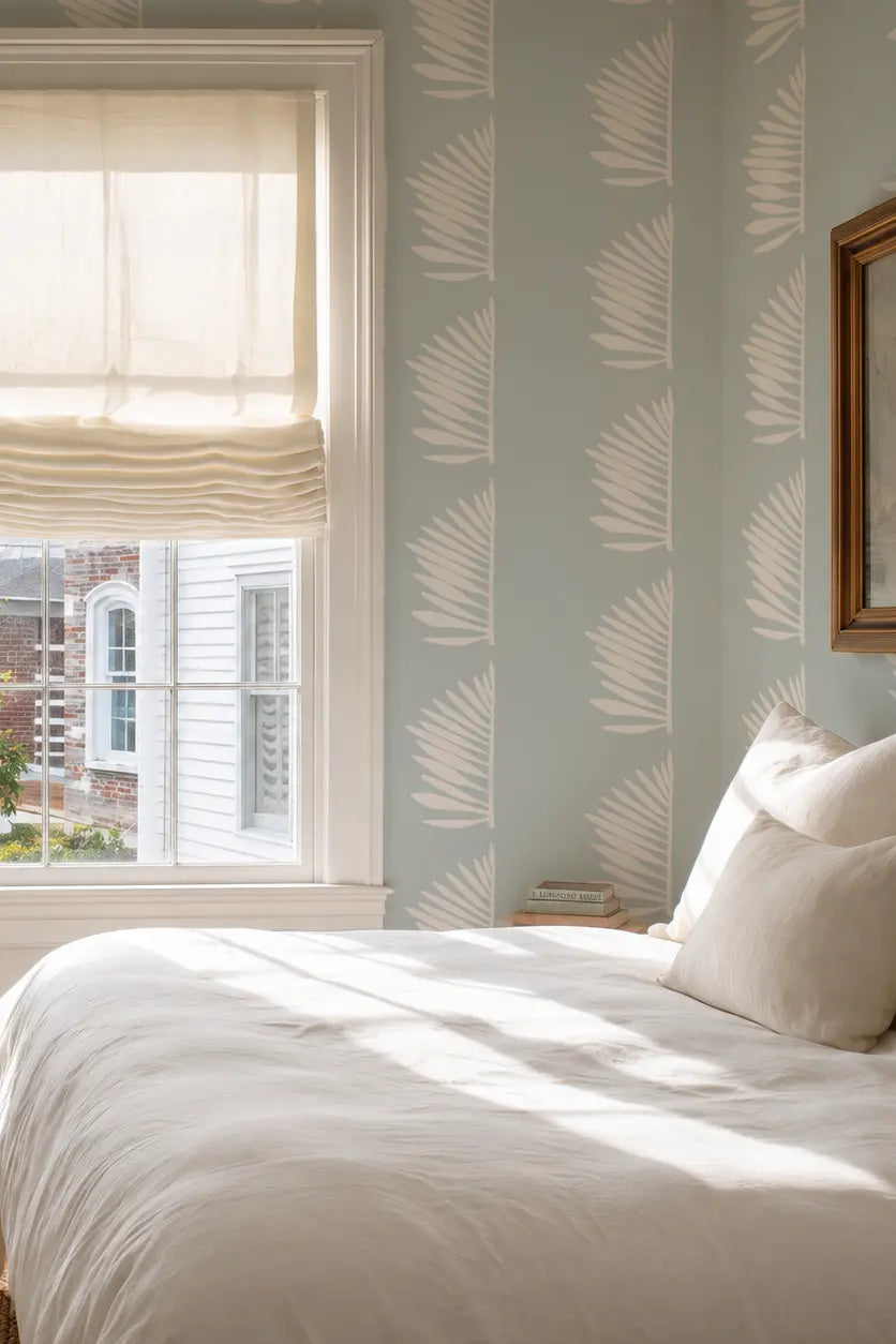 Palmetto Wallpaper in Haint Blue
