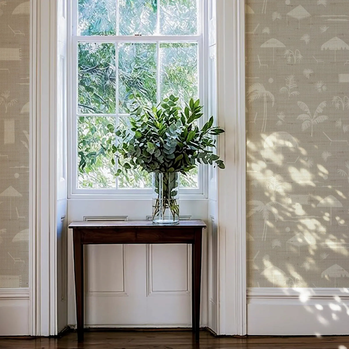 Folly Toile Grasscloth in Sand