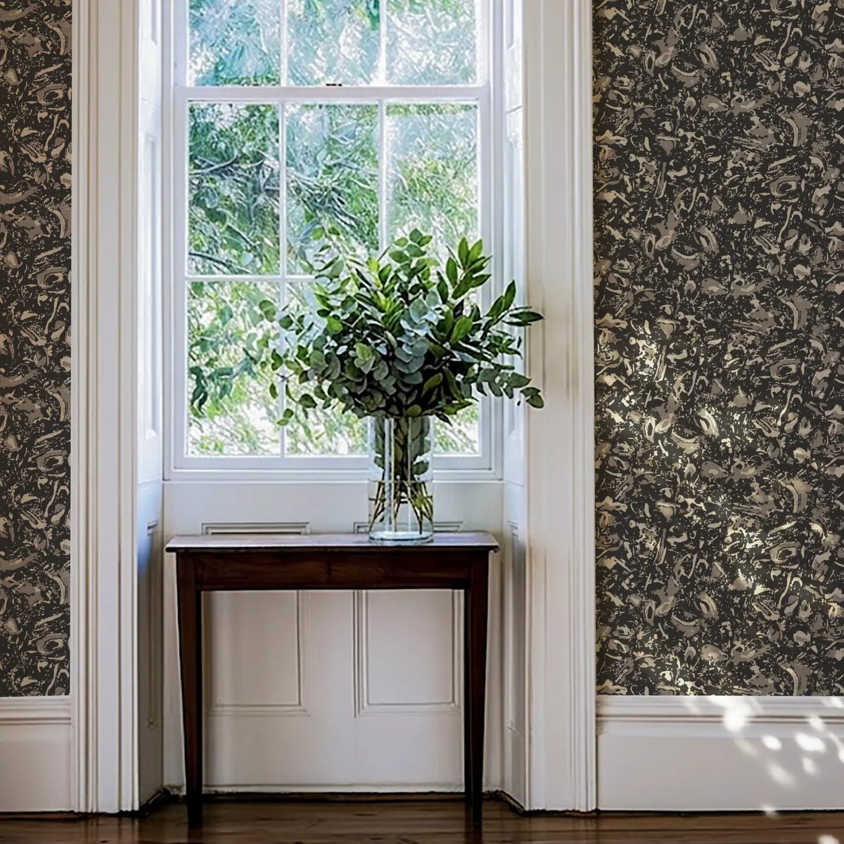 River Reef Grasscloth in Coal