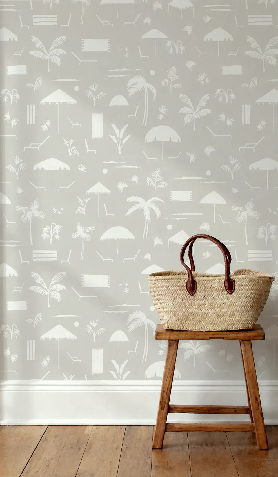 Folly Toile Wallpaper in Sand