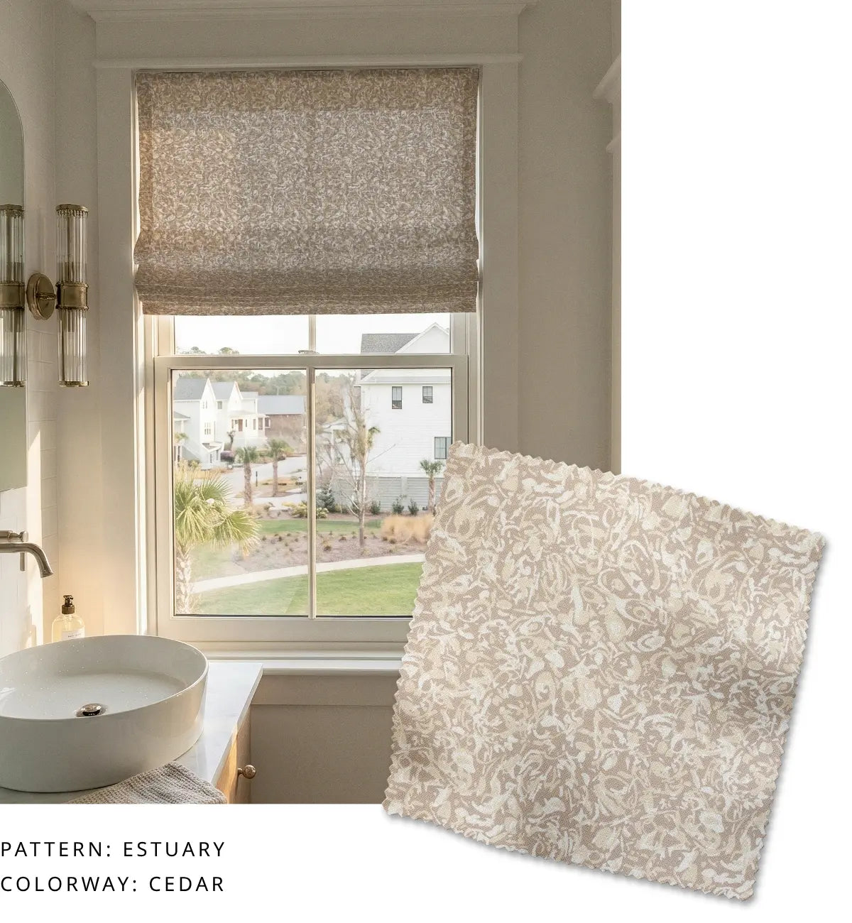 Estuary Fabric in Cedar