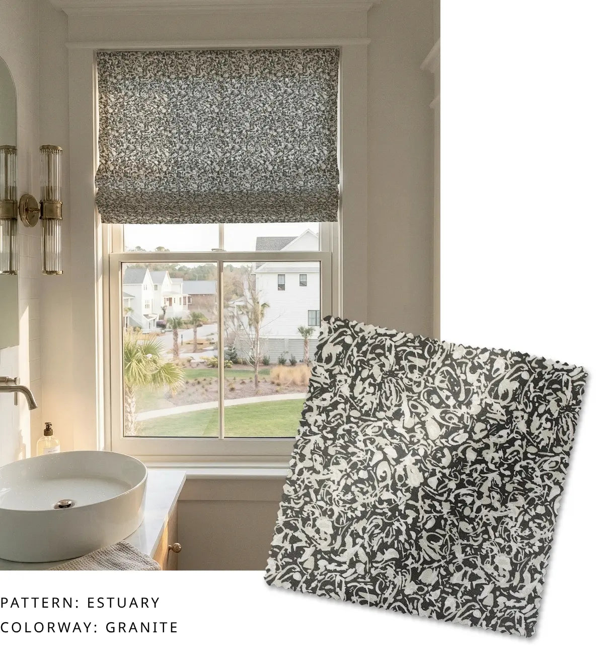 Estuary Fabric in Granite