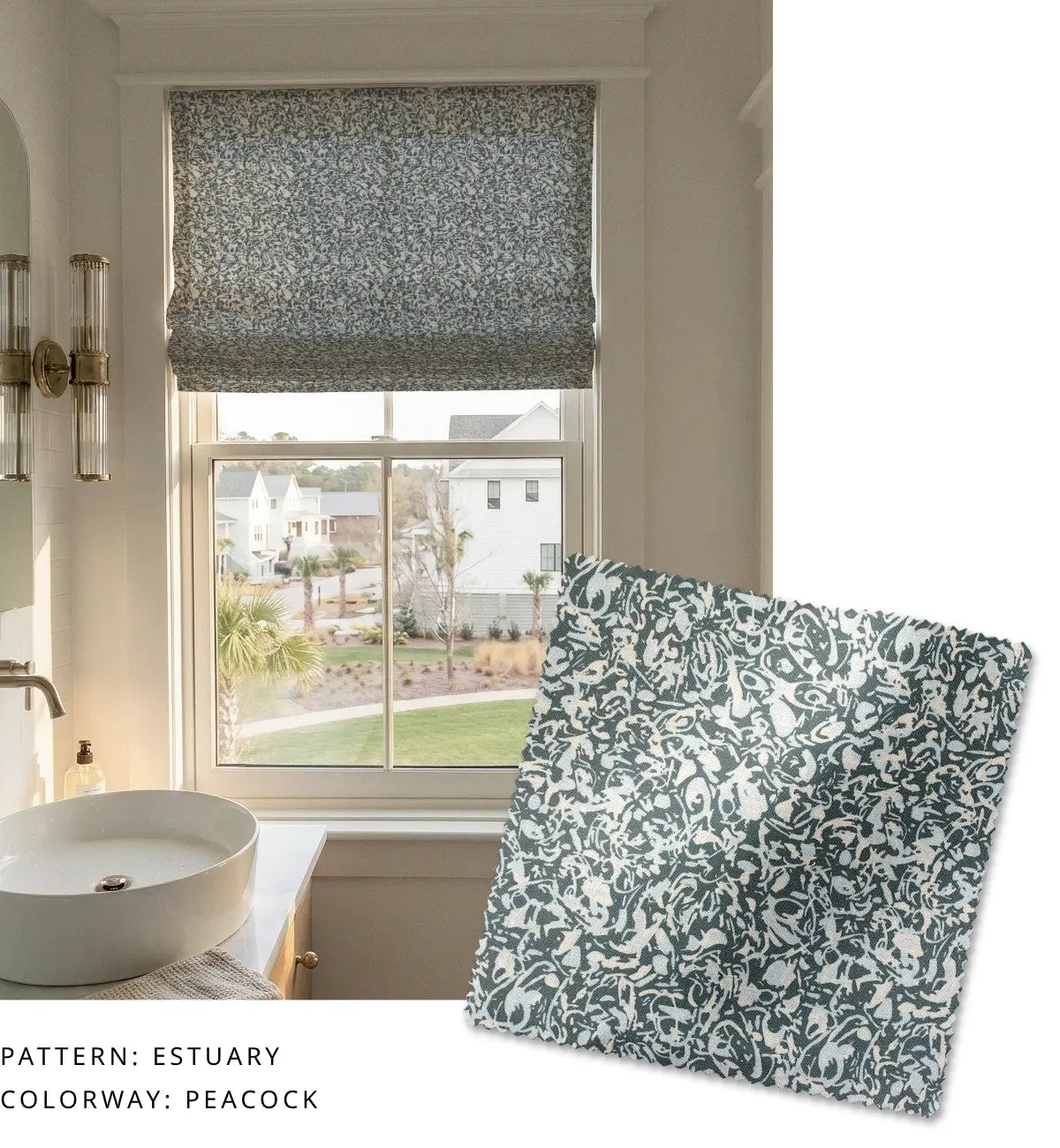 Estuary Fabric in Peacock