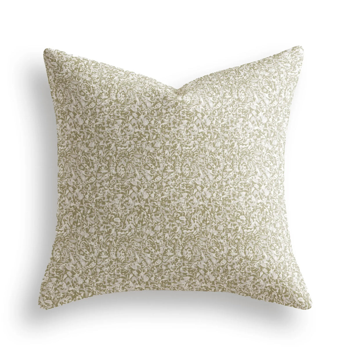 Estuary Throw Pillow in Chartreuse by Emily Daws — Waterways Collection, made-to-order on Belgian linen