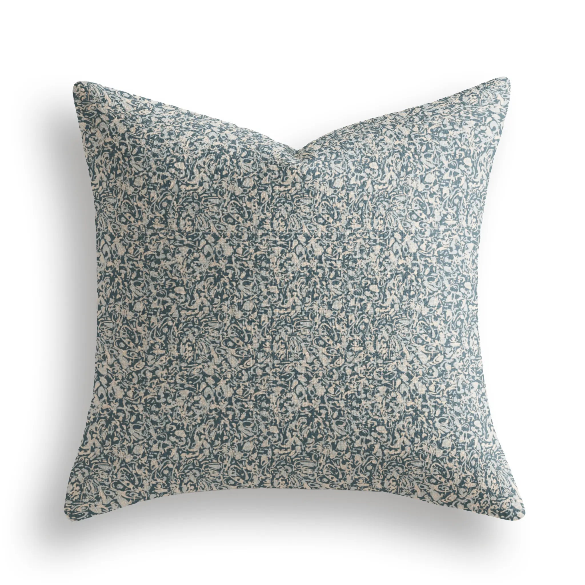 Estuary Throw Pillow in Peacock by Emily Daws — Waterways Collection, made-to-order on Belgian linen