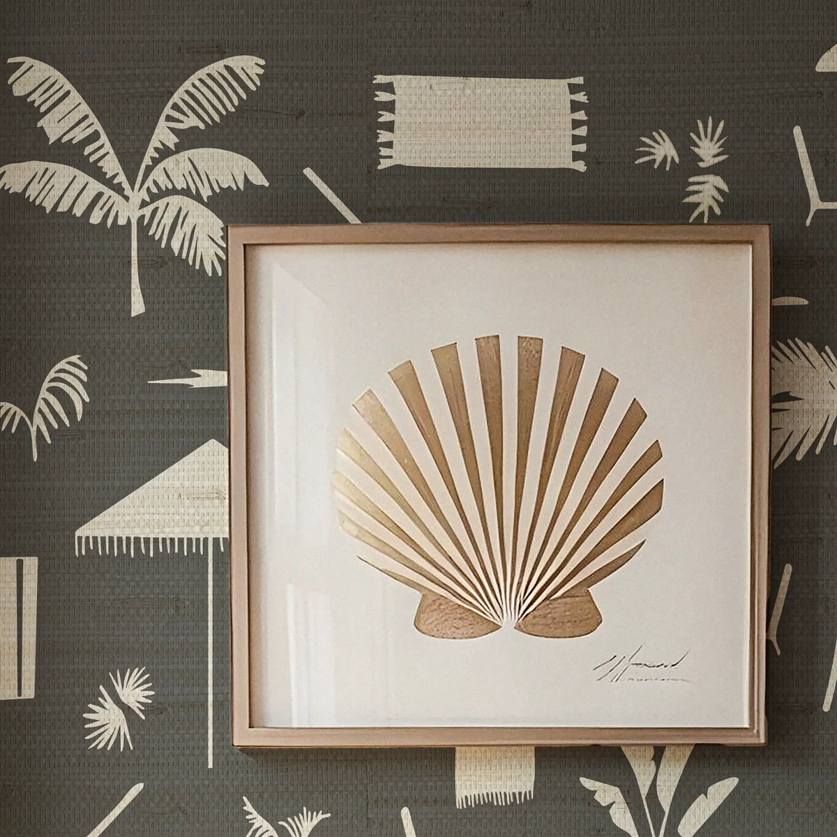 Folly Toile Grasscloth in Storm