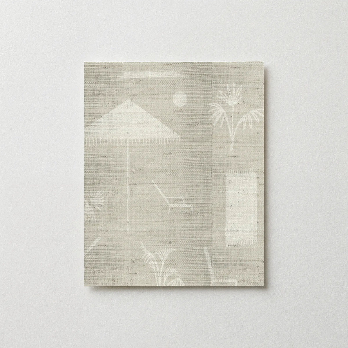 Folly Toile Grasscloth Swatch in Sand