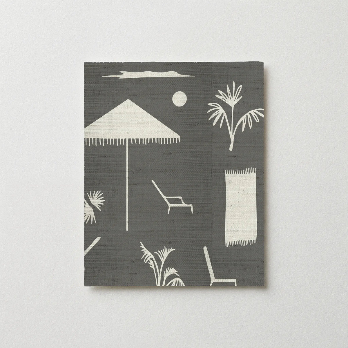 Folly Toile Grasscloth Swatch in Storm