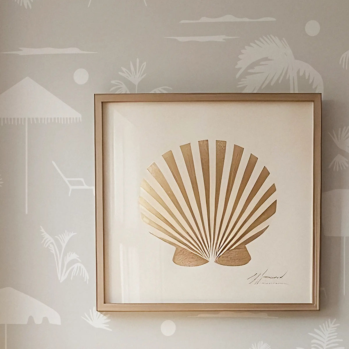 Folly Toile Wallpaper Swatch in Sand