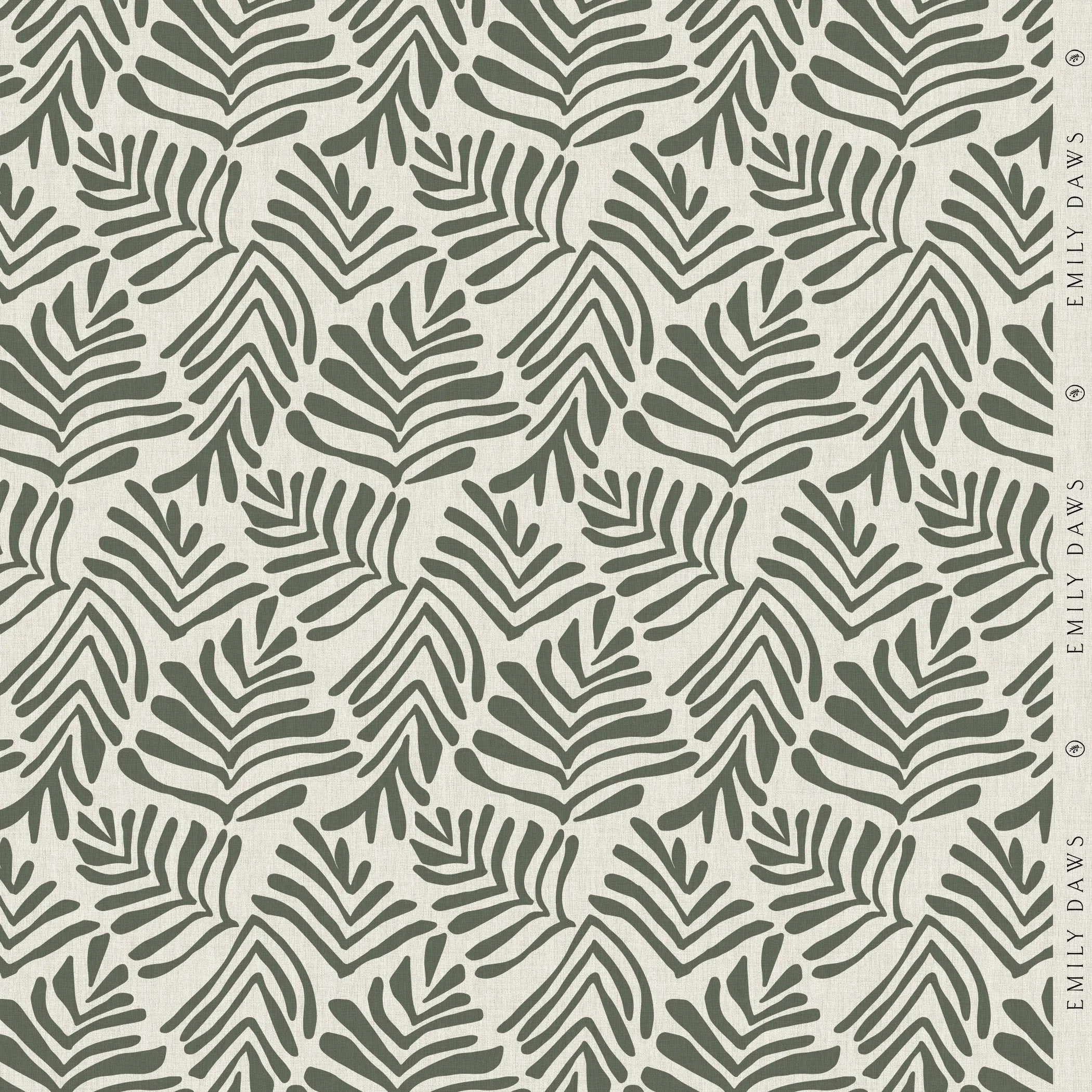 Frond Alpine fabric by Emily Daws β Flora Collection, available by the yard for drapery and upholstery