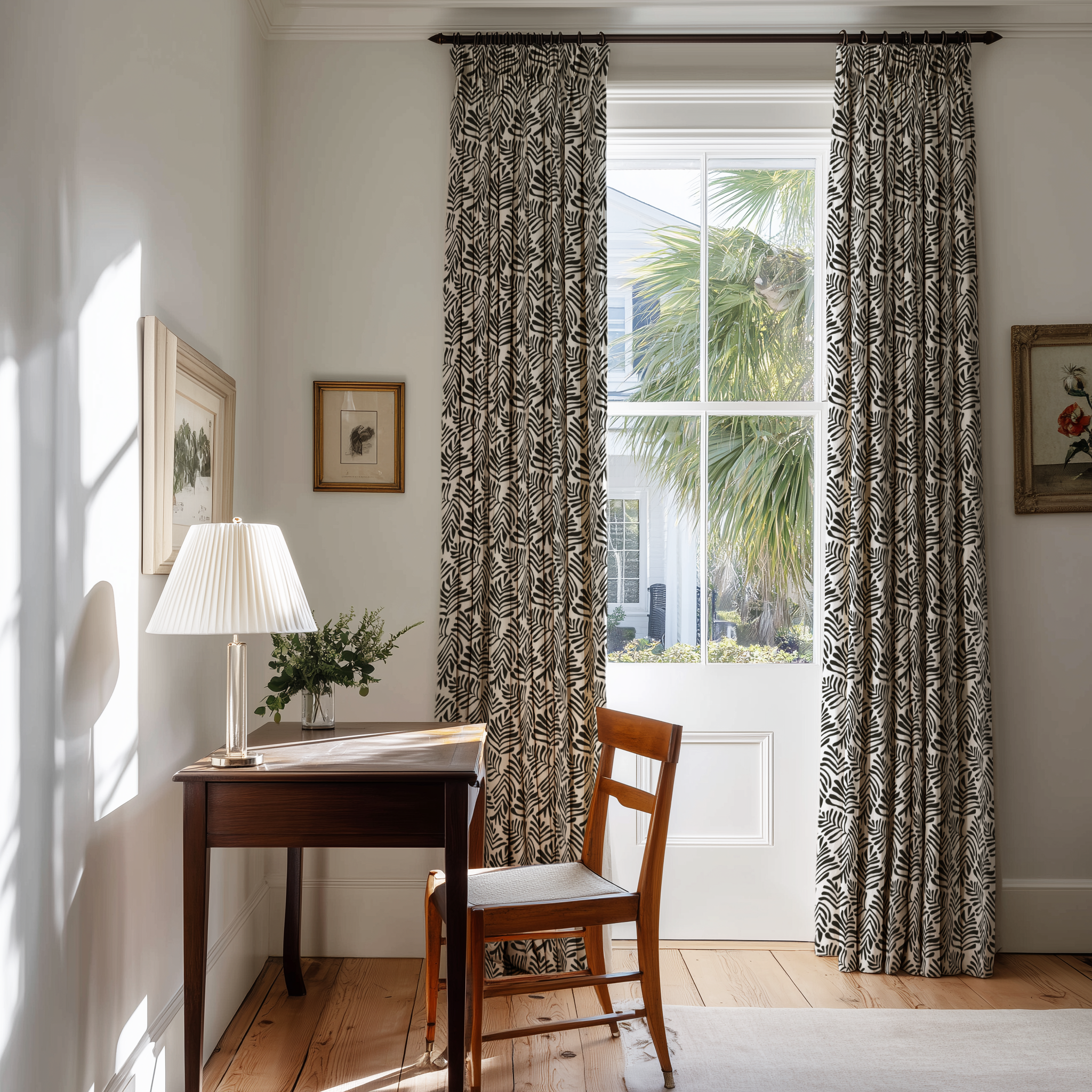 Frond Fabric in Crow