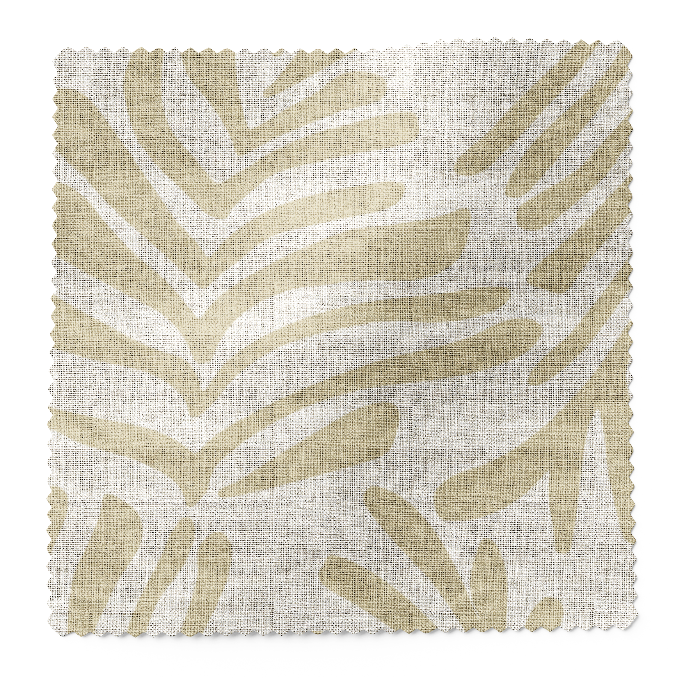 Frond fabric swatch in Marigold by Emily Daws — 6x6 Belgian linen sample, Flora Collection