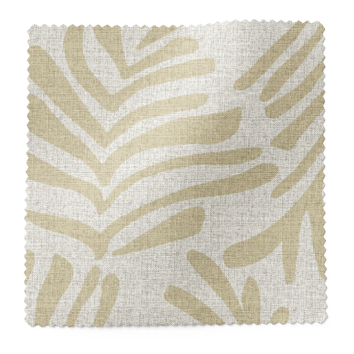 Frond fabric swatch in Marigold by Emily Daws — 6x6 Belgian linen sample, Flora Collection