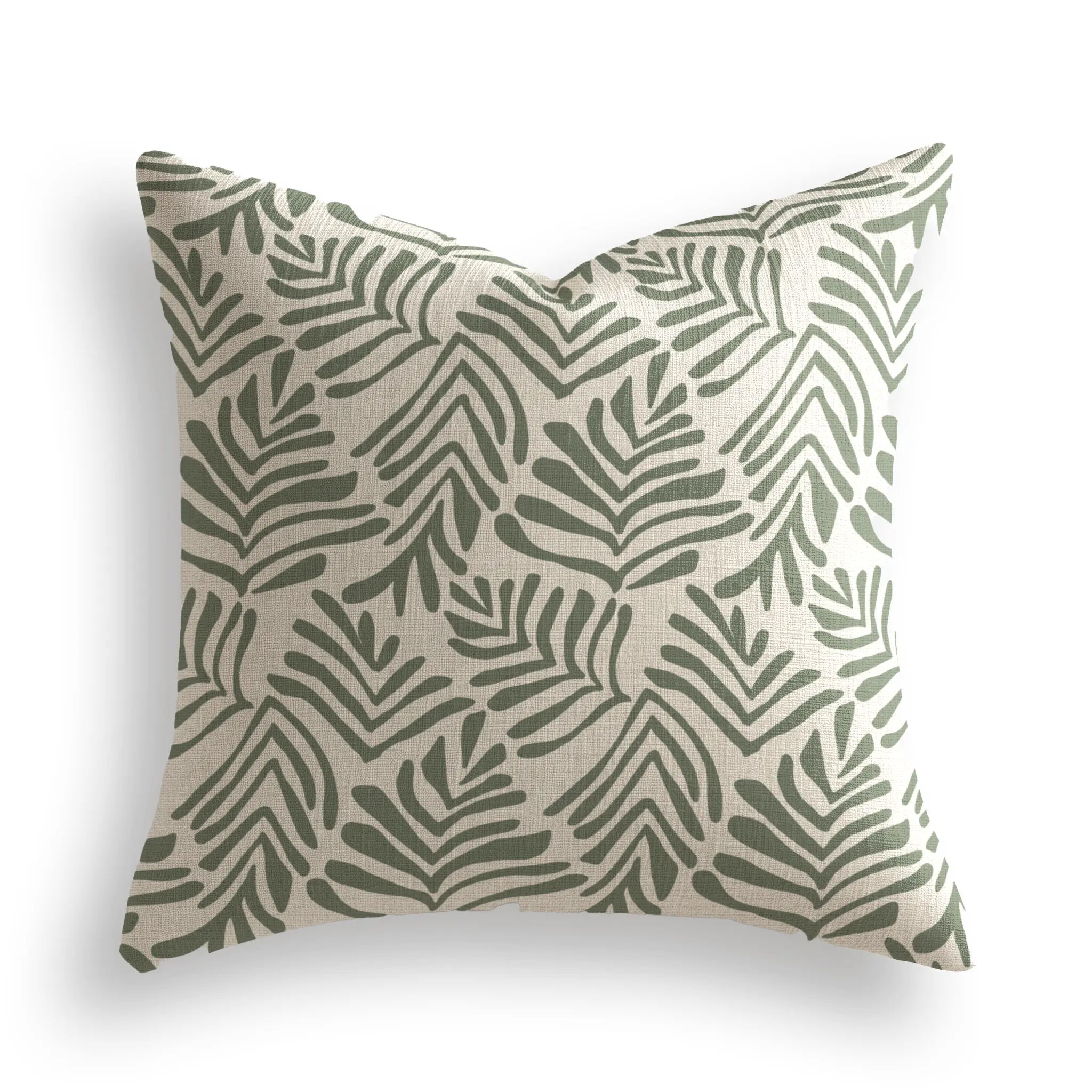 Frond Throw Pillow in Alpine by Emily Daws β Flora Collection, made-to-order on Belgian linen