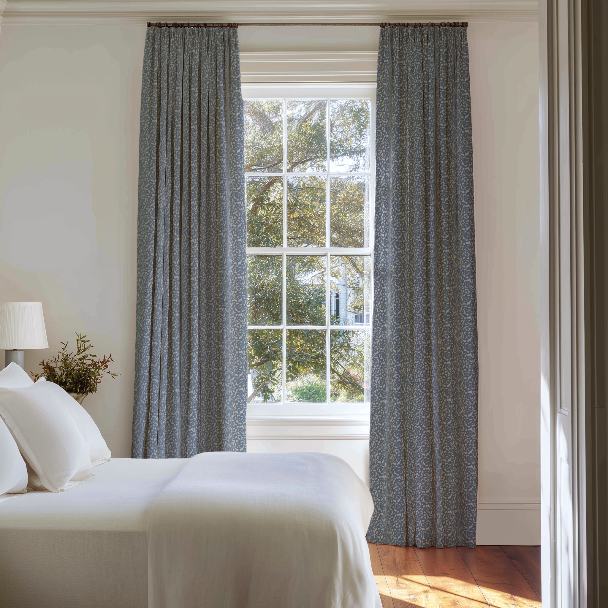 Gardenia Fabric in Cobalt