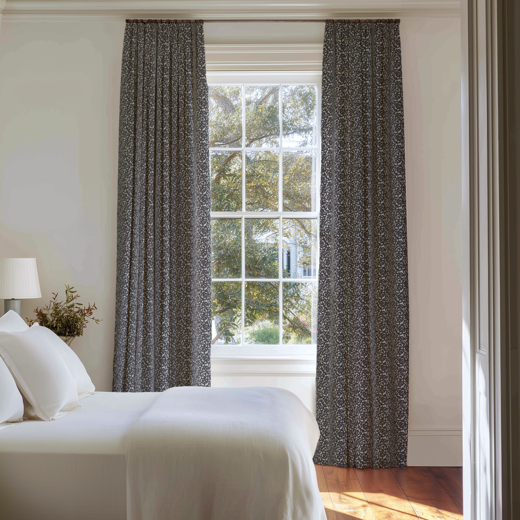 Gardenia Fabric in Indigo