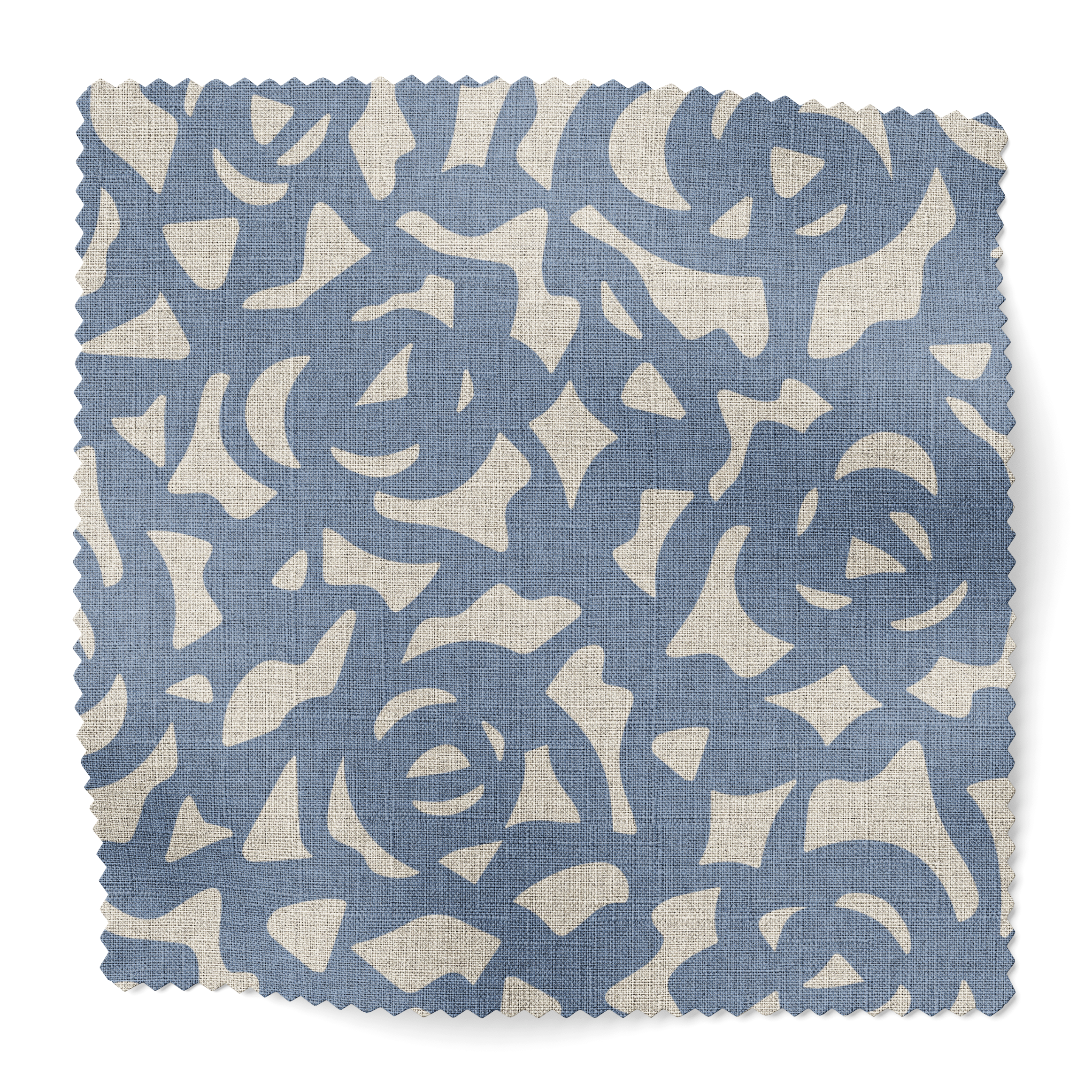 Gardenia fabric swatch in Cobalt by Emily Daws — 6x6 Belgian linen sample, Charleston Collection