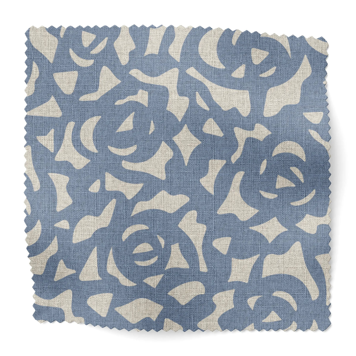 Gardenia fabric swatch in Cobalt by Emily Daws — 6x6 Belgian linen sample, Charleston Collection