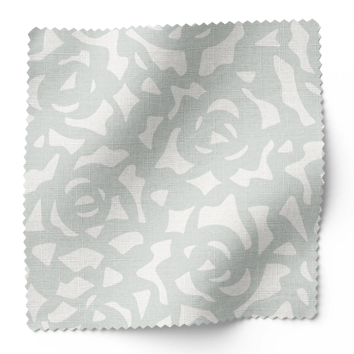 Gardenia fabric swatch in Mist by Emily Daws — 6x6 Belgian linen sample, Charleston Collection
