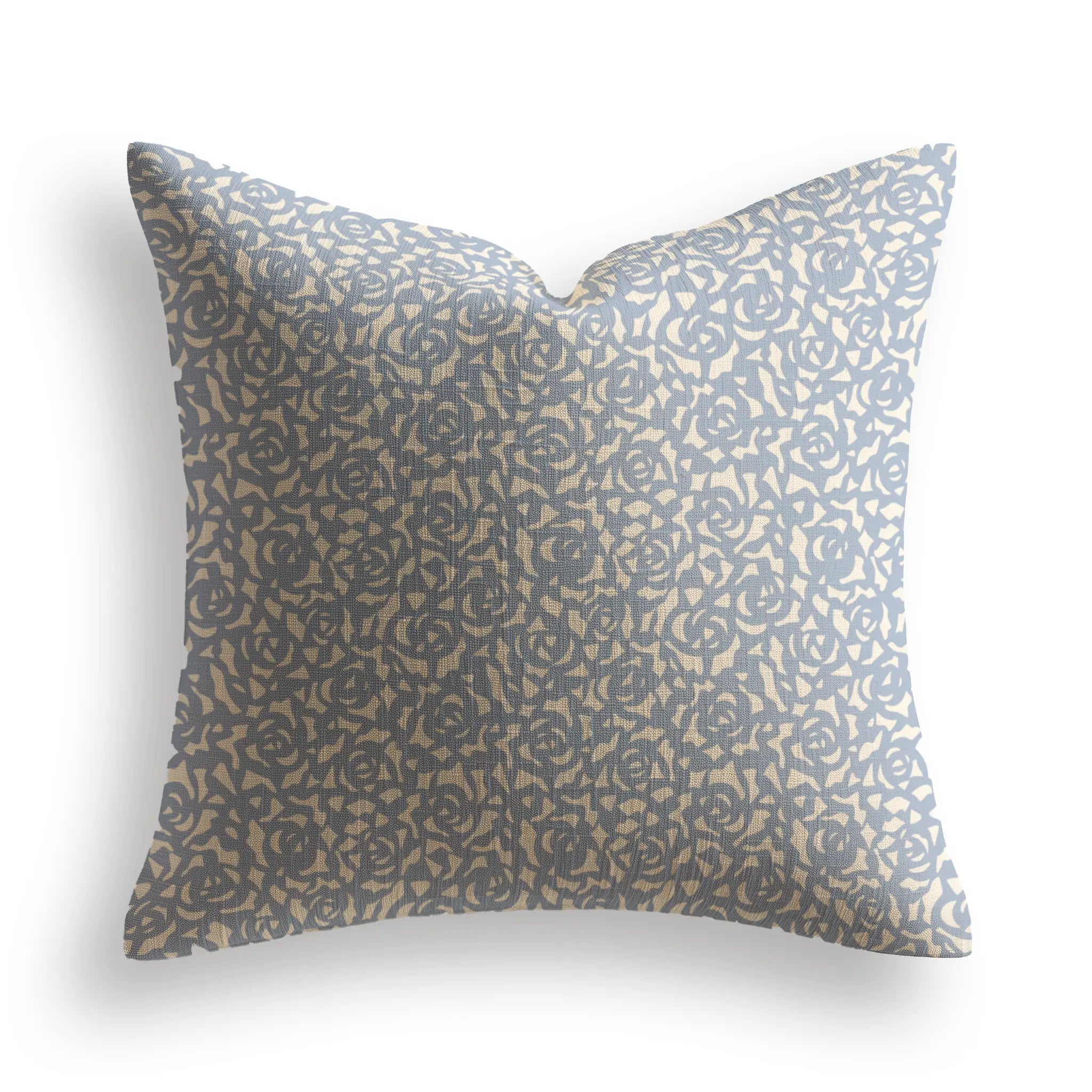 Gardenia Throw Pillow in Cobalt by Emily Daws — Charleston Collection, made-to-order on Belgian linen