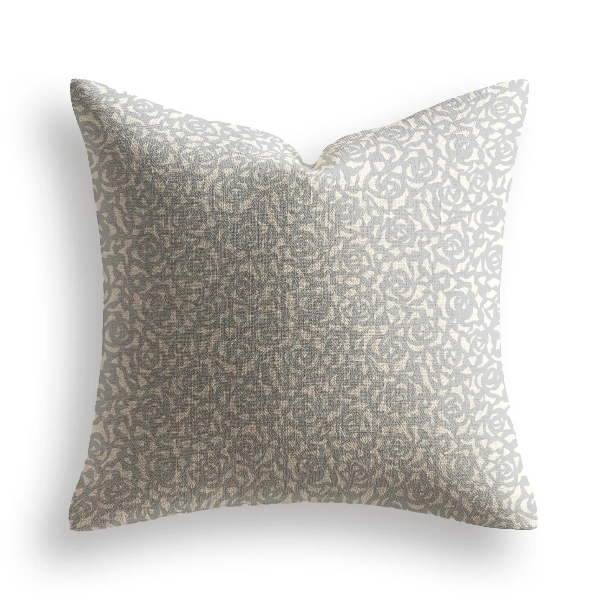 Gardenia Throw Pillow in Marina by Emily Daws — Charleston Collection, made-to-order on Belgian linen