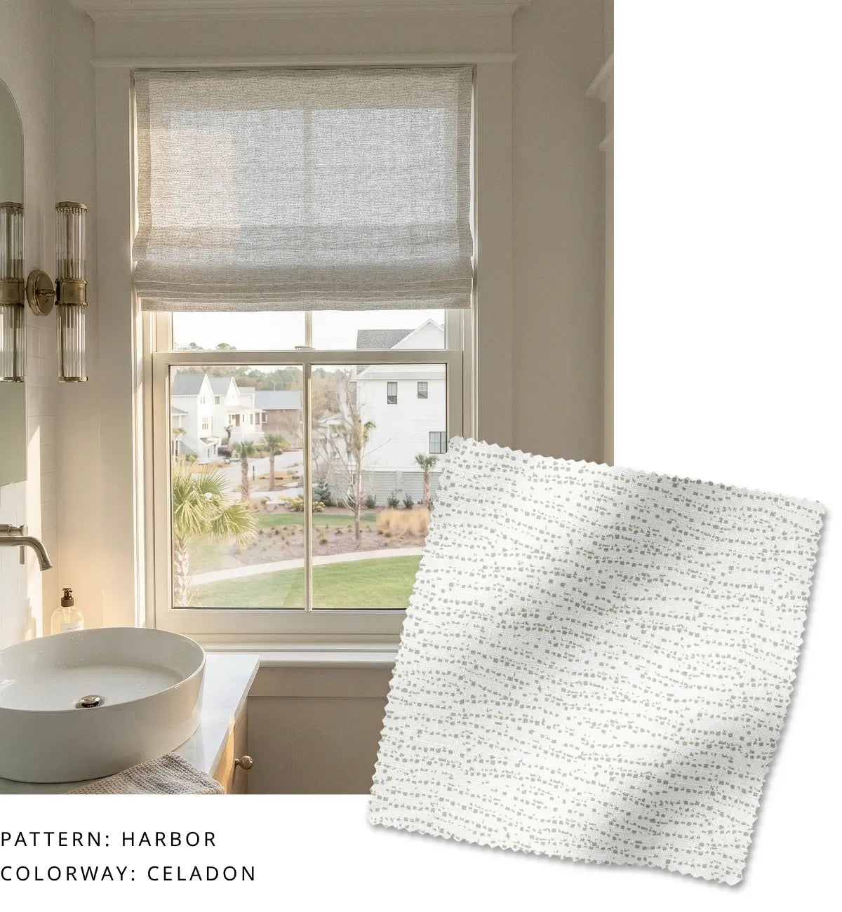 Harbor Fabric in Celadon