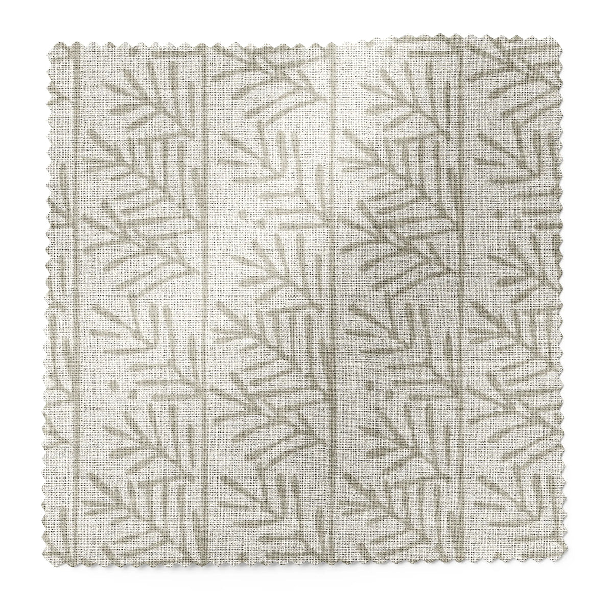 Hemlock fabric swatch in Frost by Emily Daws — 6x6 Belgian linen sample, Flora Collection