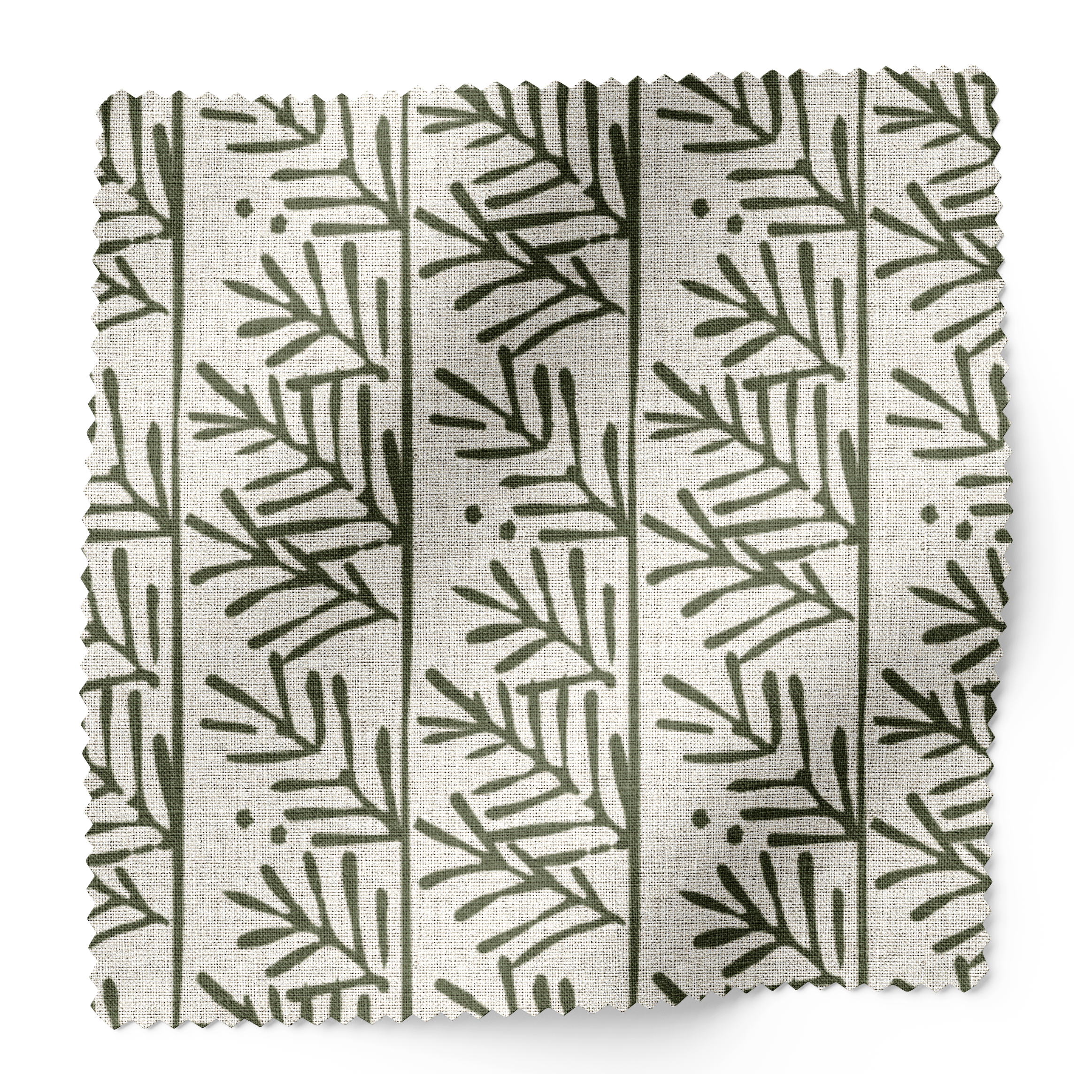 Hemlock fabric swatch in Holly by Emily Daws β 6x6 Belgian linen sample, Flora Collection