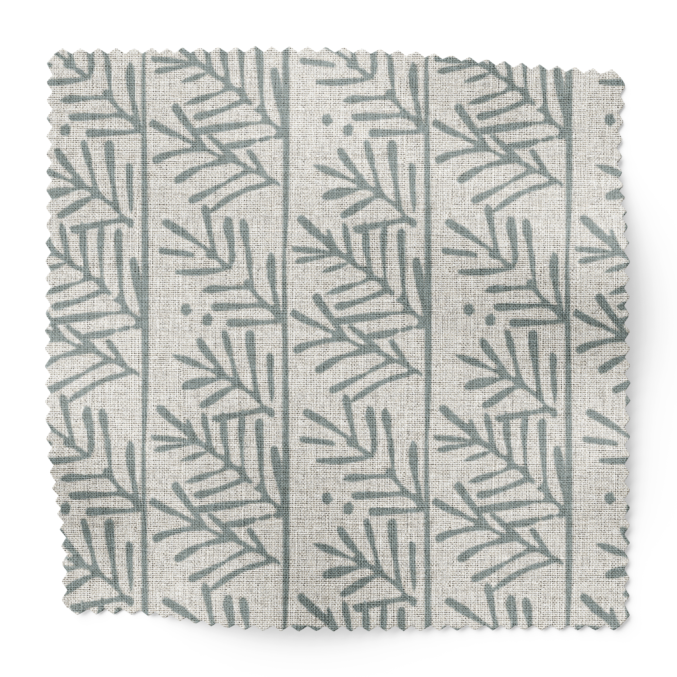 Hemlock fabric swatch in Mineral by Emily Daws β 6x6 Belgian linen sample, Flora Collection