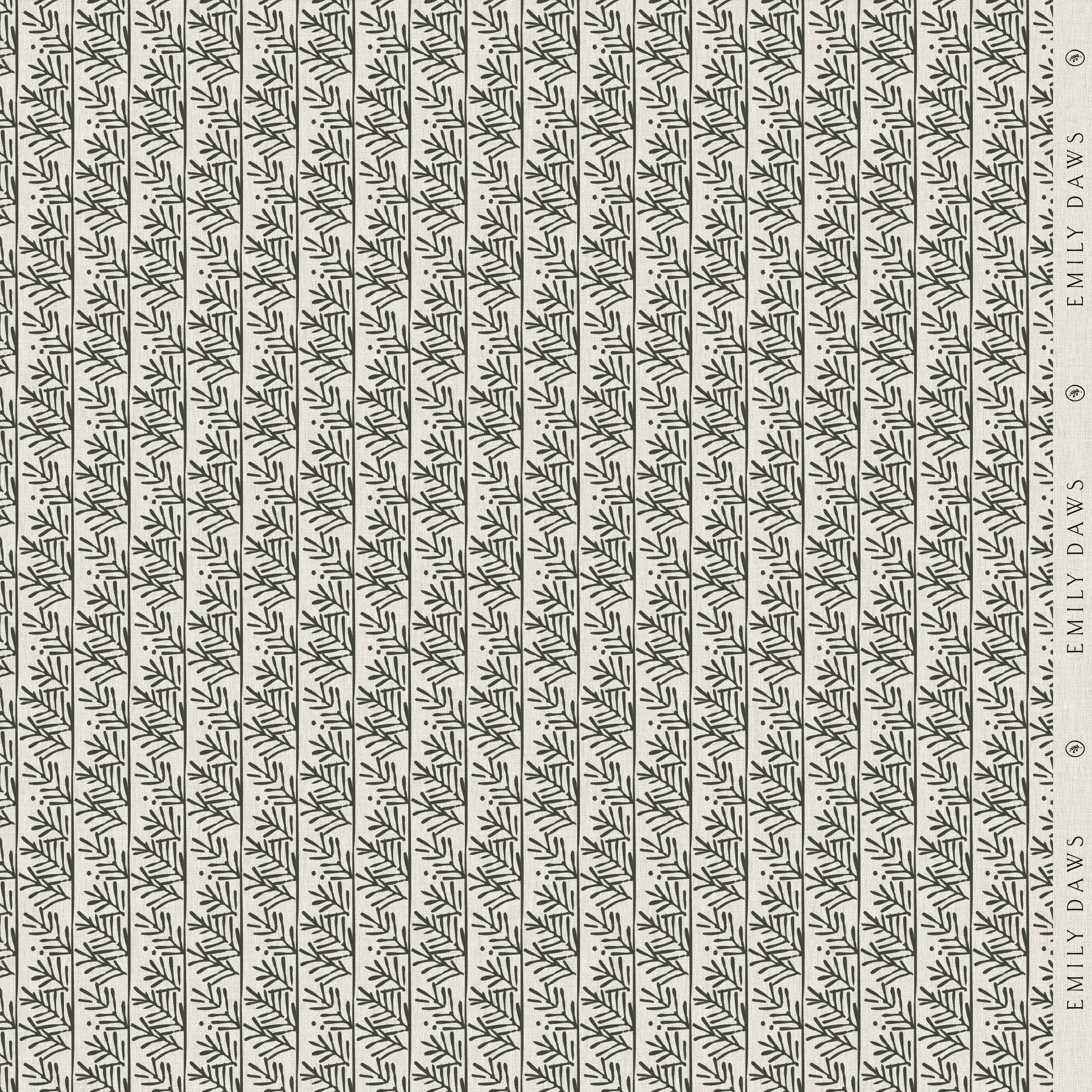 Hemlock Holly fabric by Emily Daws — Flora Collection, available by the yard for drapery and upholstery