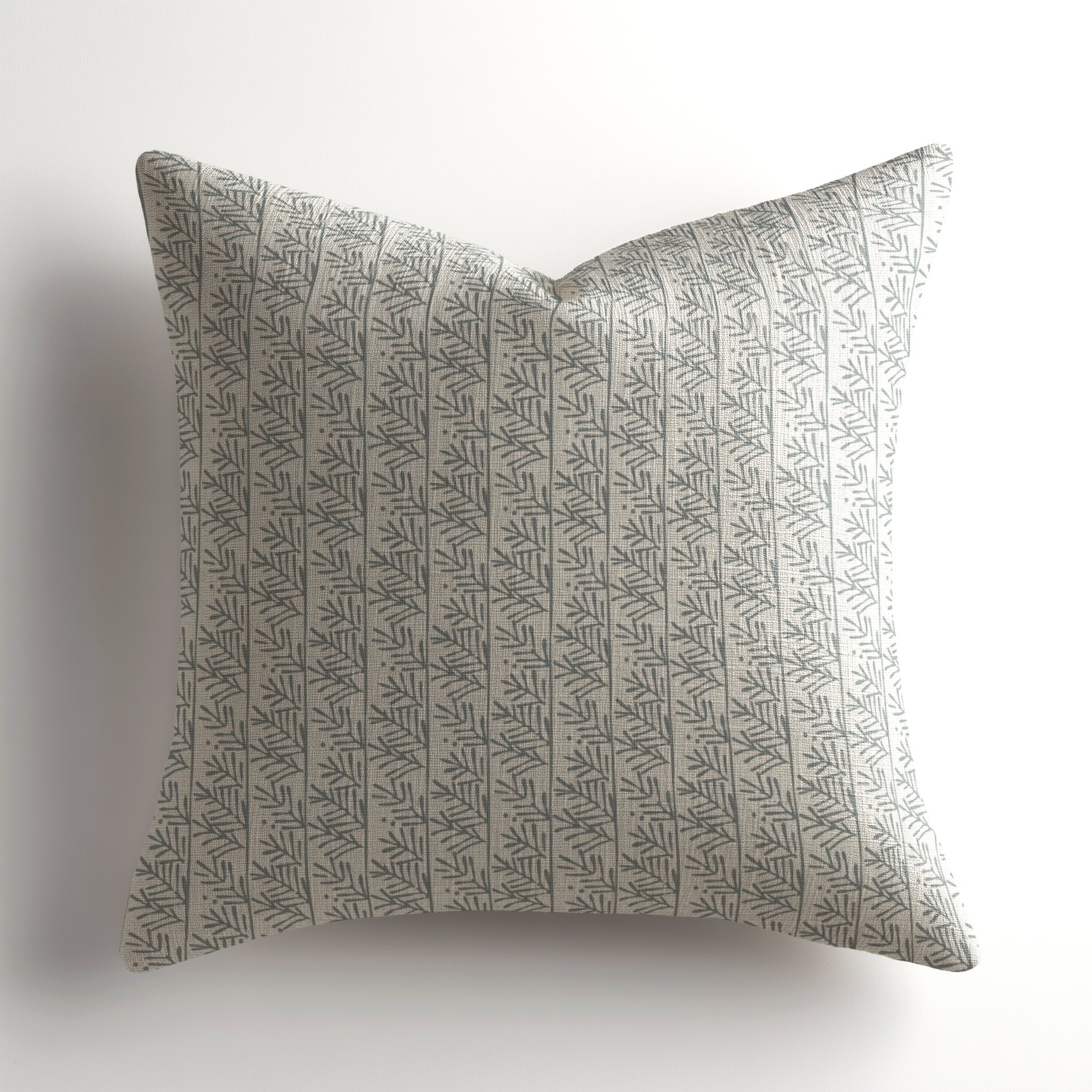 Premium linen throw pillow in Hemlock Mineral by Emily Daws, a southern inspired, boutique textiles accent designed for interior designers seeking made-in-the-USA soft goods.