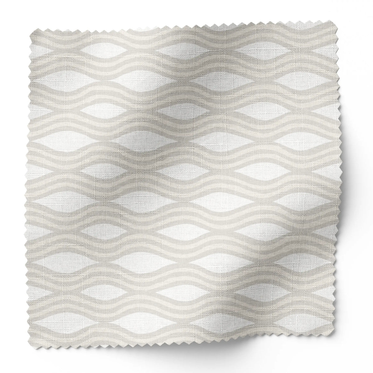 Inlet fabric swatch in Beach by Emily Daws — 6x6 Belgian linen sample, Waterways Collection