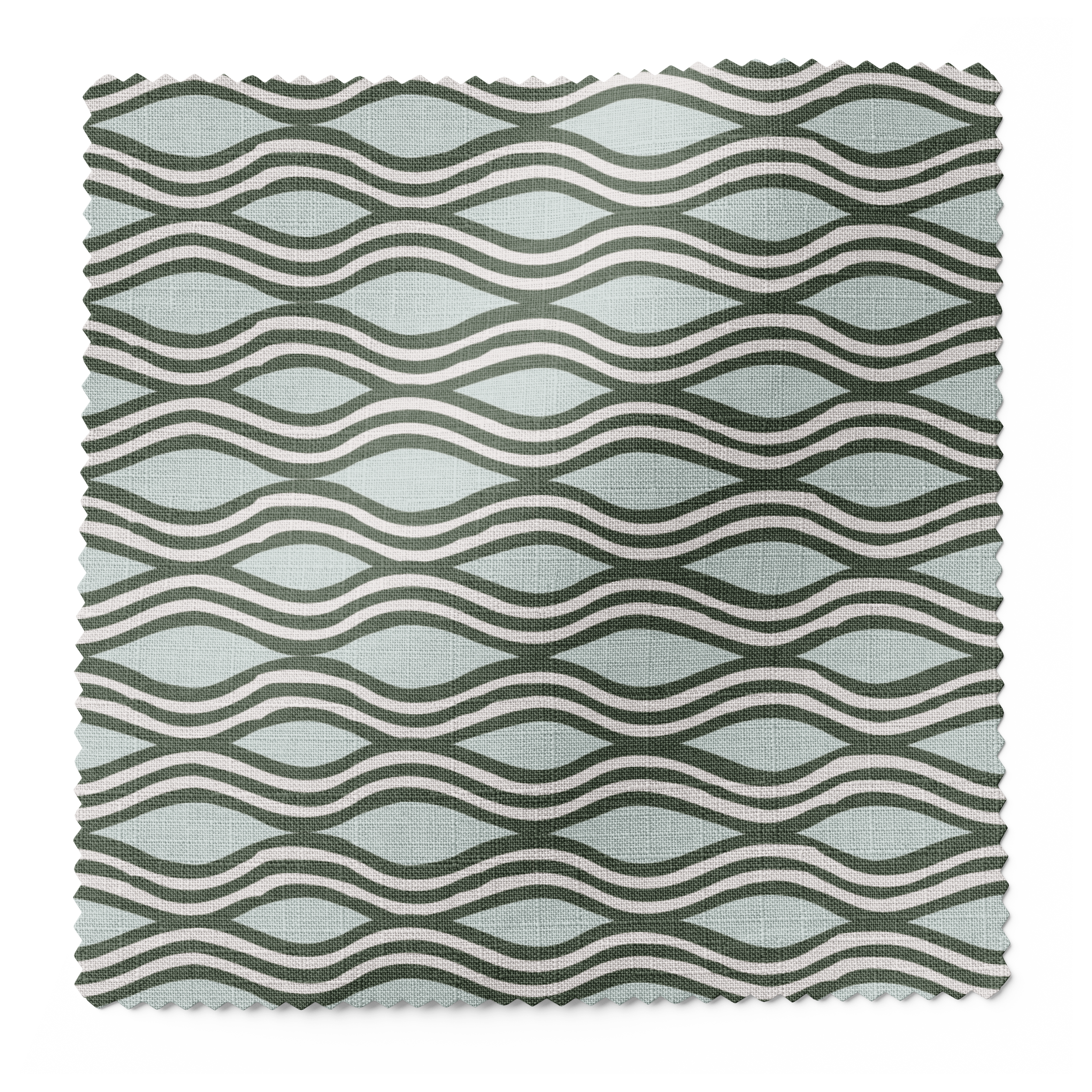 Inlet fabric swatch in Juniper by Emily Daws β 6x6 Belgian linen sample, Waterways Collection