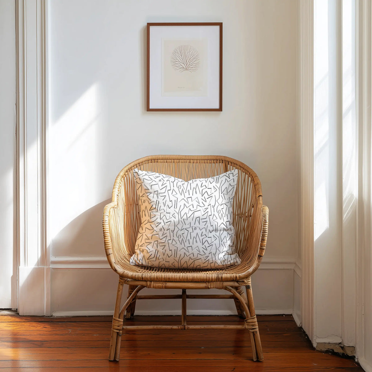 Jekyll fabric in Onyx by Emily Daws styled in an interior — Sea Island Collection