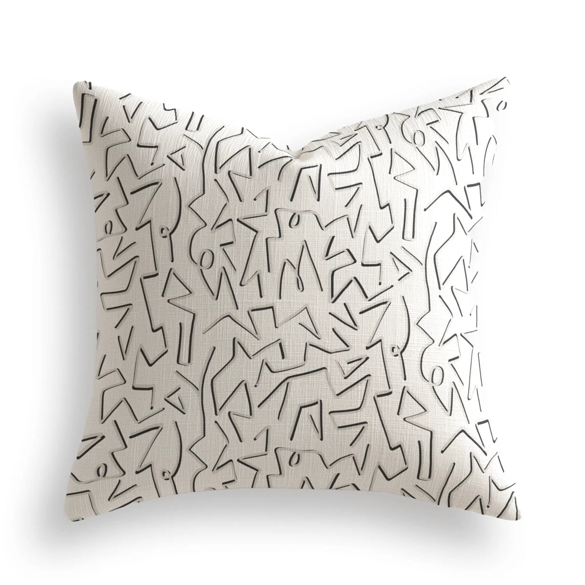 Jekyll Throw Pillow in Onyx by Emily Daws — Sea Island Collection, made-to-order on Belgian linen