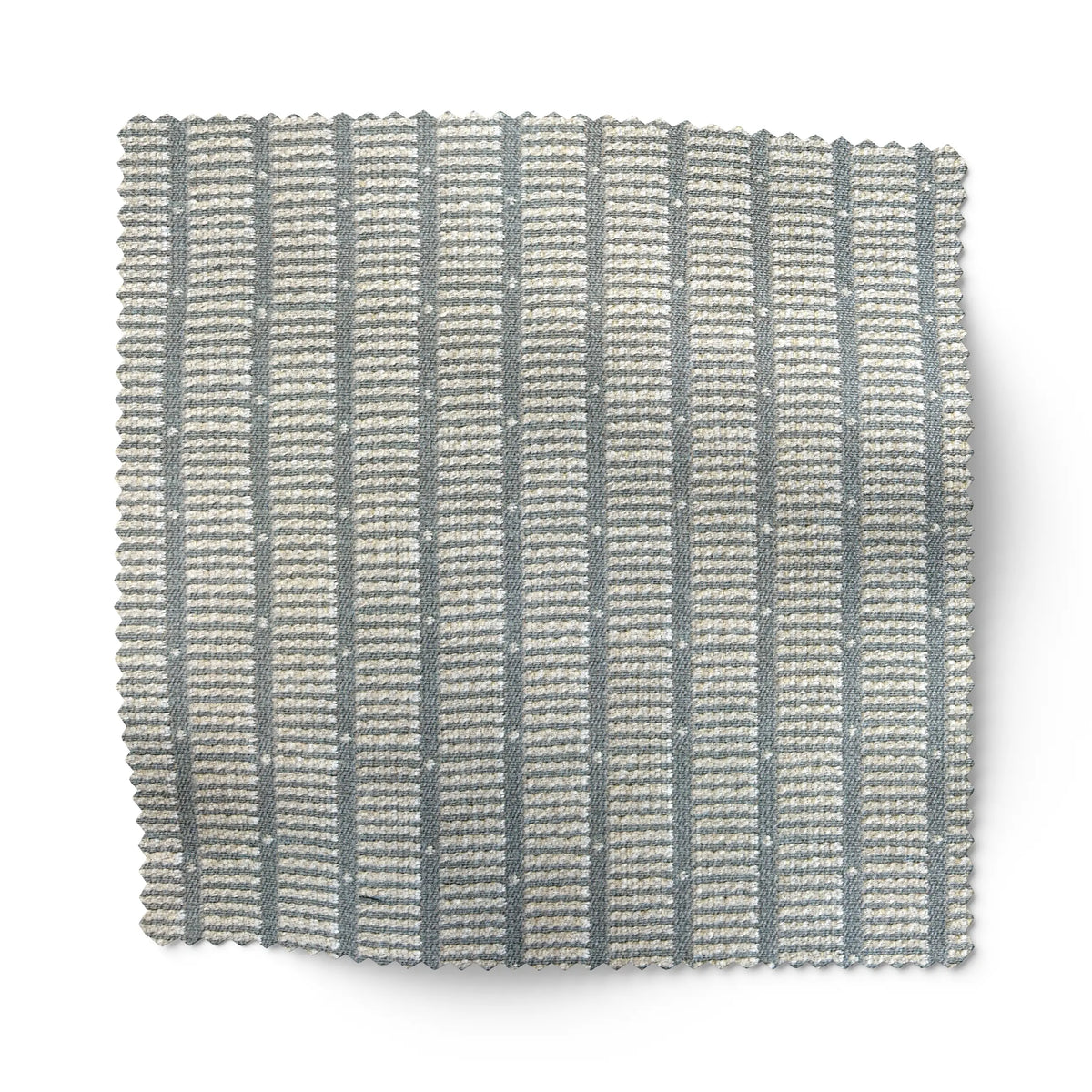 Jetty fabric swatch in Cooper Blue by Emily Daws — 6x6 woven upholstery fabric sample, Waterways Collection