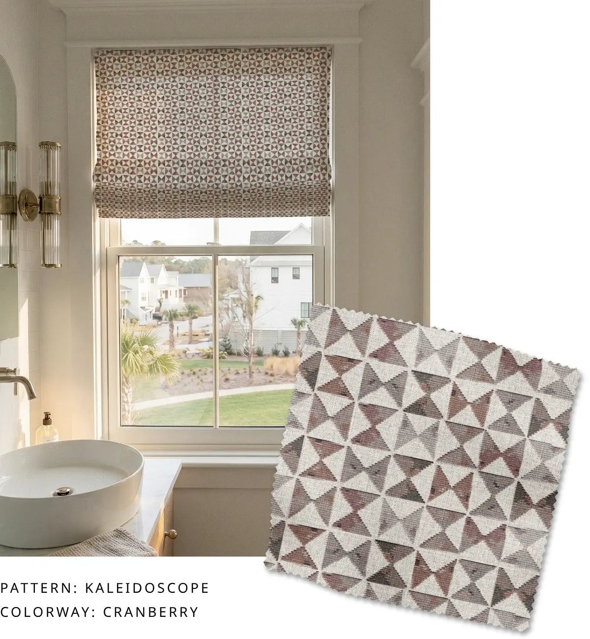 Kaleidoscope Fabric in Cranberry