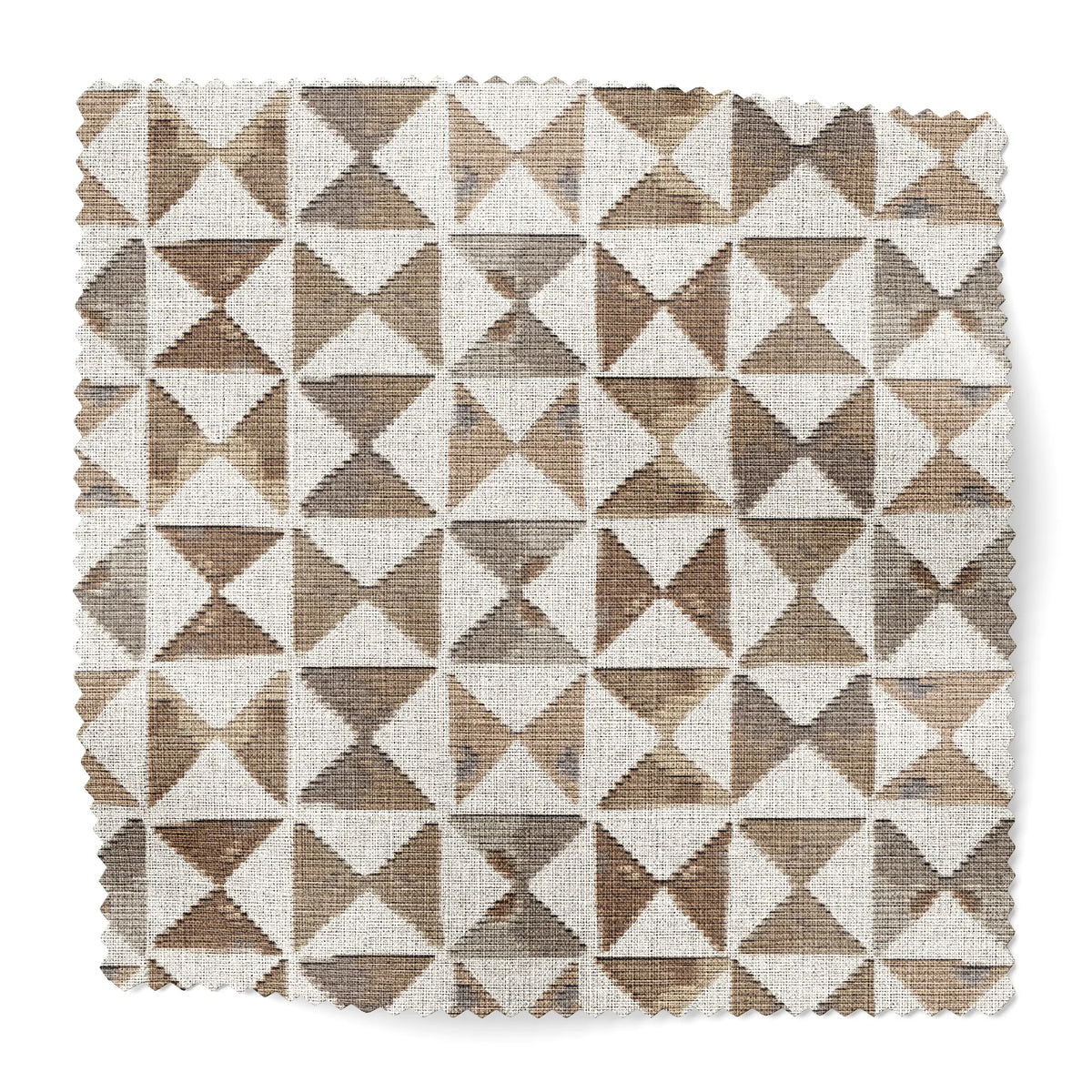 Kaleidoscope fabric swatch in Copper by Emily Daws — 6x6 Belgian linen sample, Fauna Collection