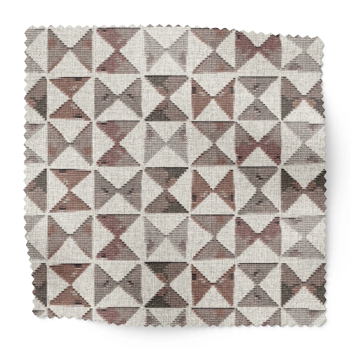 Kaleidoscope fabric swatch in Cranberry by Emily Daws — 6x6 Belgian linen sample, Fauna Collection