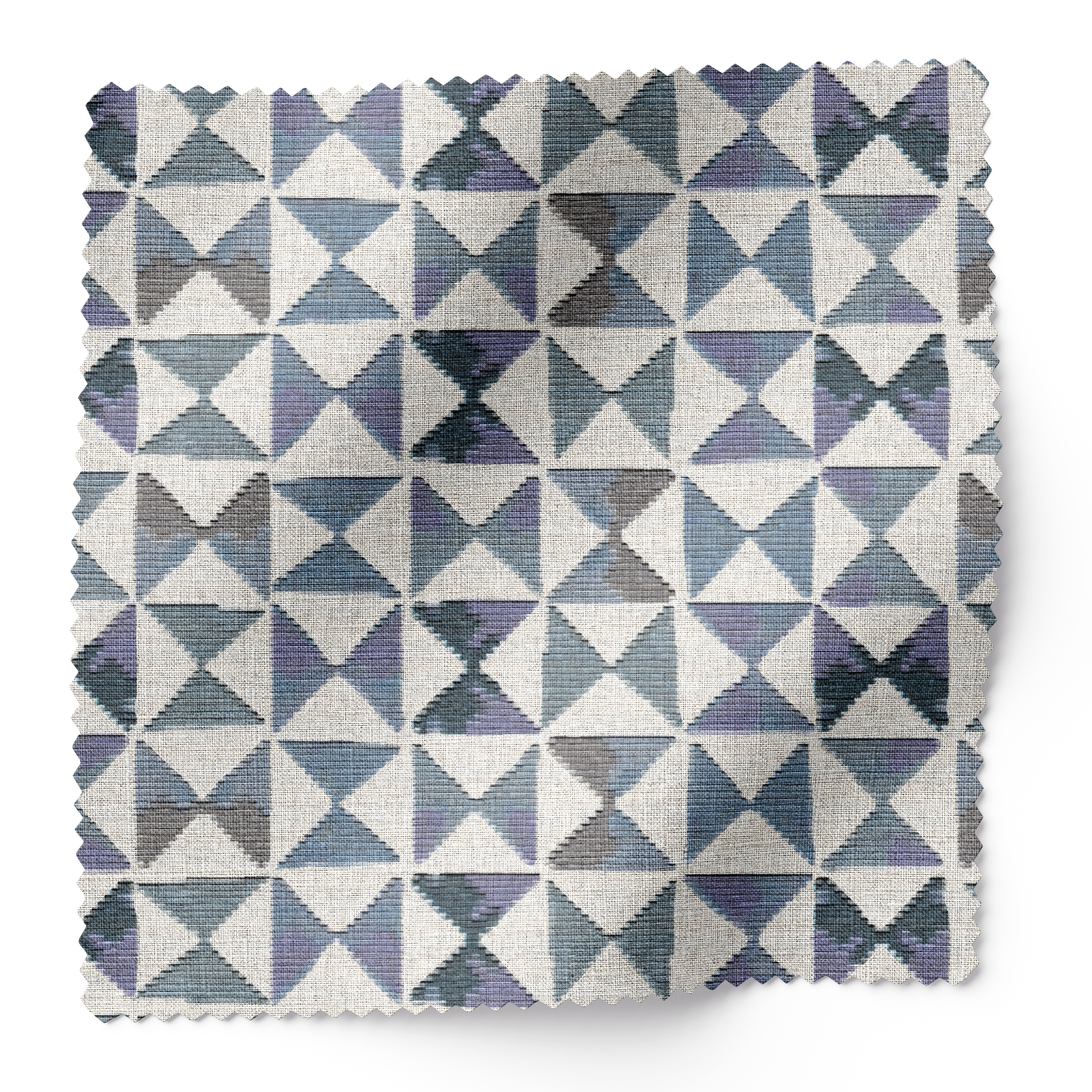 Kaleidoscope fabric swatch in Iris by Emily Daws β 6x6 Belgian linen sample, Fauna Collection