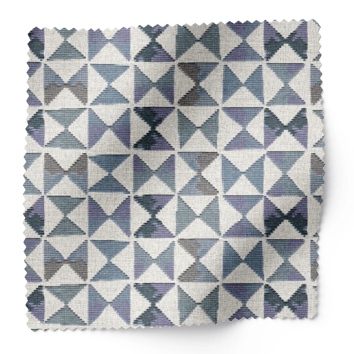 Kaleidoscope fabric swatch in Iris by Emily Daws — 6x6 Belgian linen sample, Fauna Collection