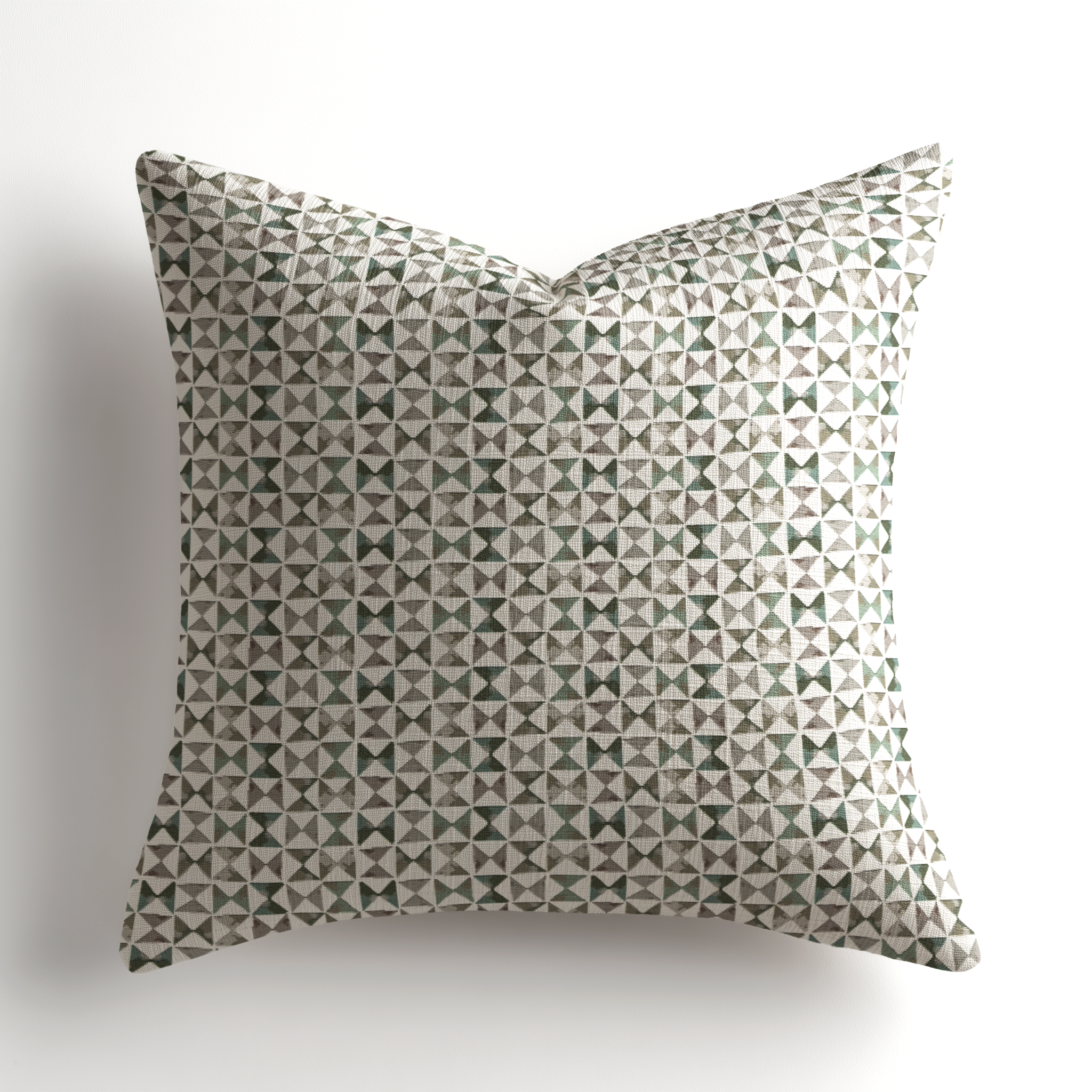 Small-batch linen throw pillow in Kaleidoscope Vista by Emily Daws, a southern inspired artful accent pillow crafted for boutique textiles and designer projects.