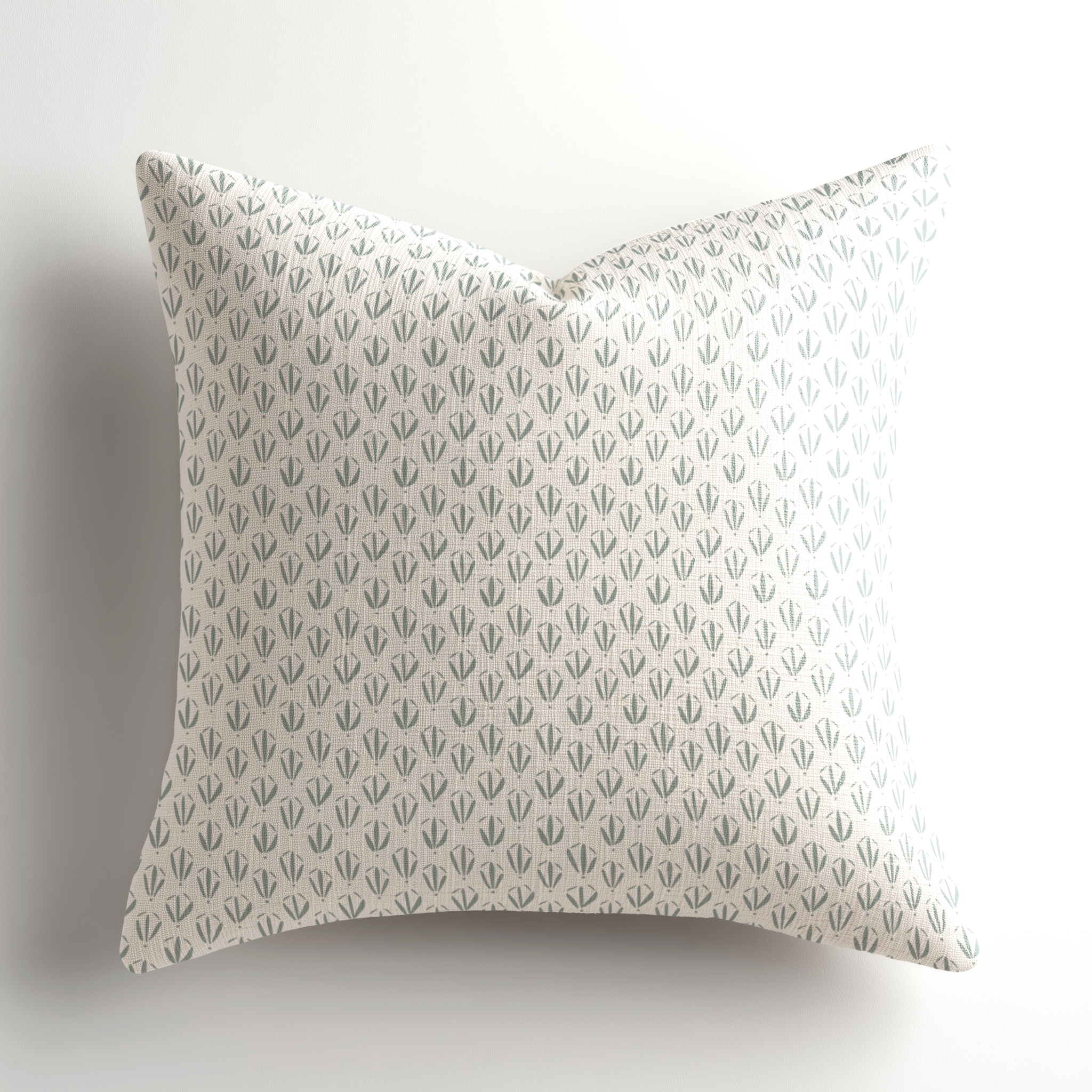 Emily Daws handcrafted throw pillow in Kiawah Basil, a Charleston-made, small-batch designer throw pillow created for layered, high-end luxury interiors.