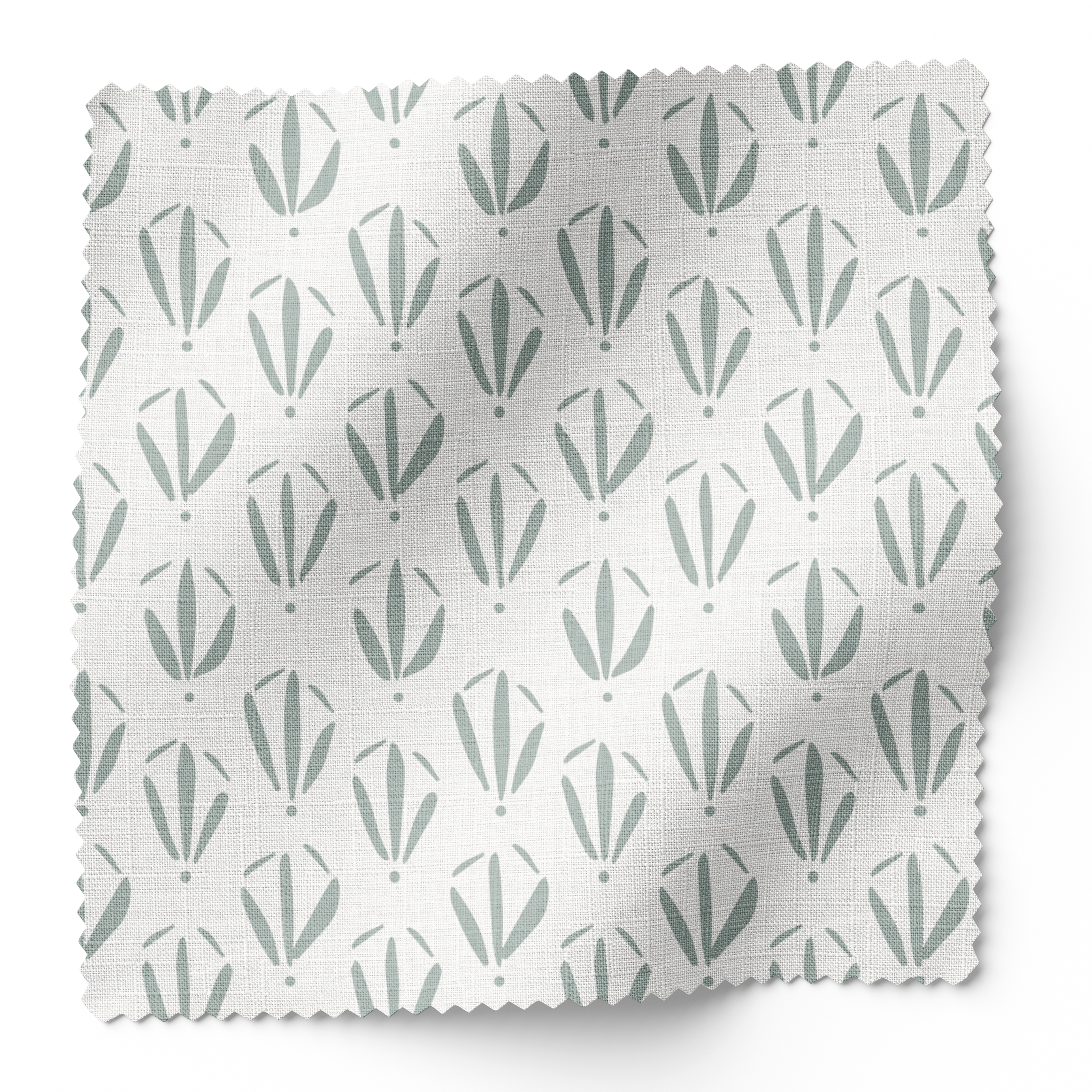 Kiawah fabric swatch in Basil by Emily Daws β 6x6 Belgian linen sample, Sea Island Collection