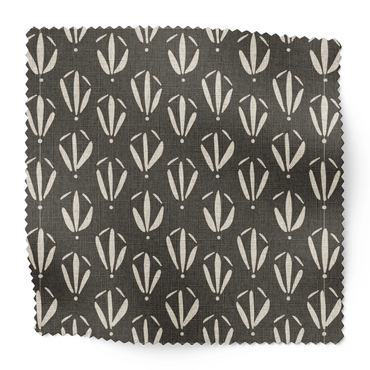 Kiawah fabric swatch in Coal by Emily Daws — 6x6 Belgian linen sample, Sea Island Collection