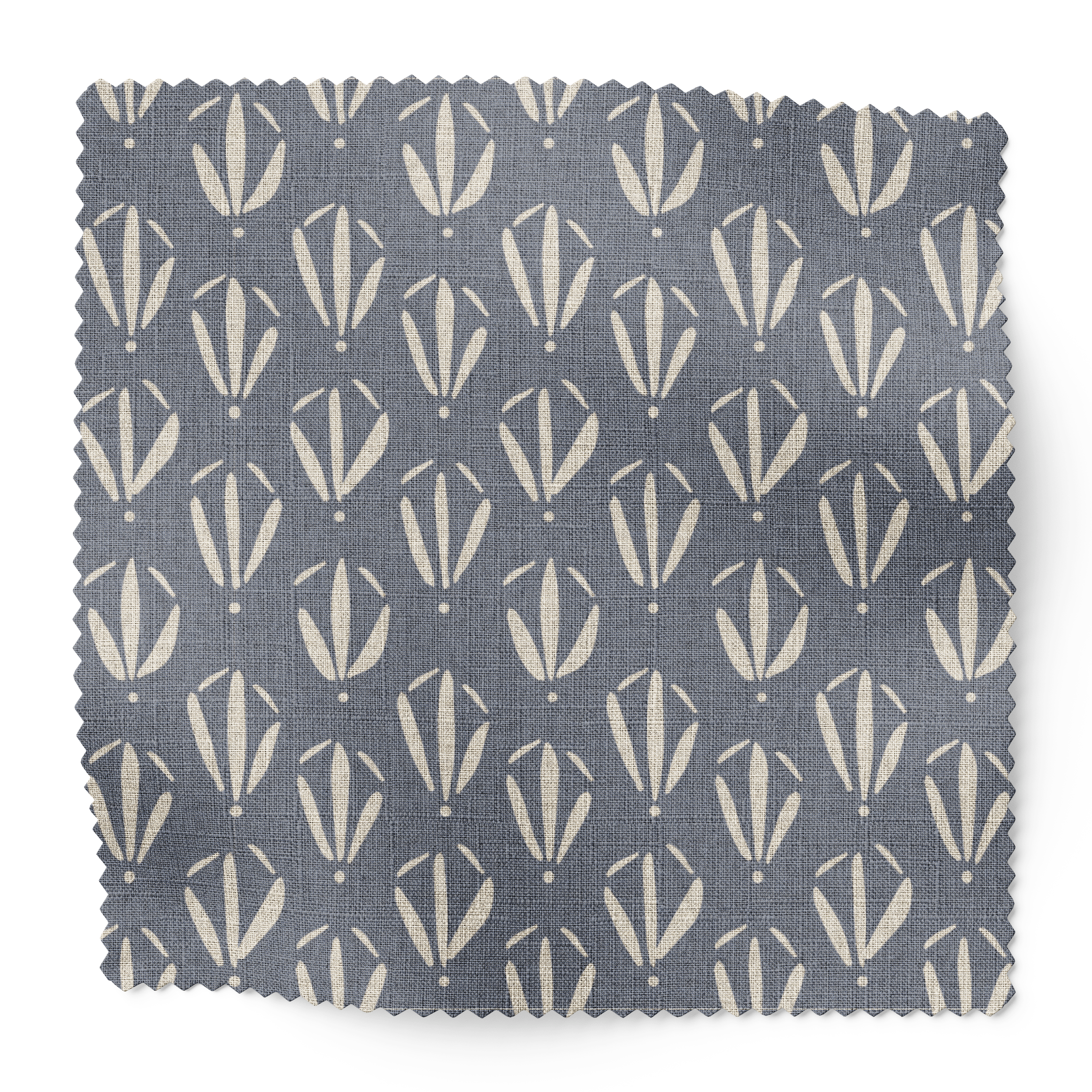 Kiawah fabric swatch in Lake by Emily Daws — 6x6 Belgian linen sample, Sea Island Collection