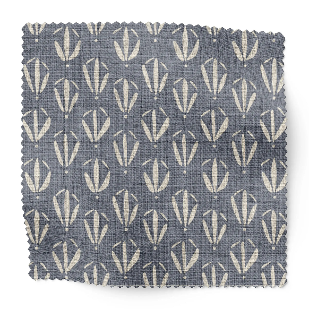 Kiawah fabric swatch in Lake by Emily Daws — 6x6 Belgian linen sample, Sea Island Collection