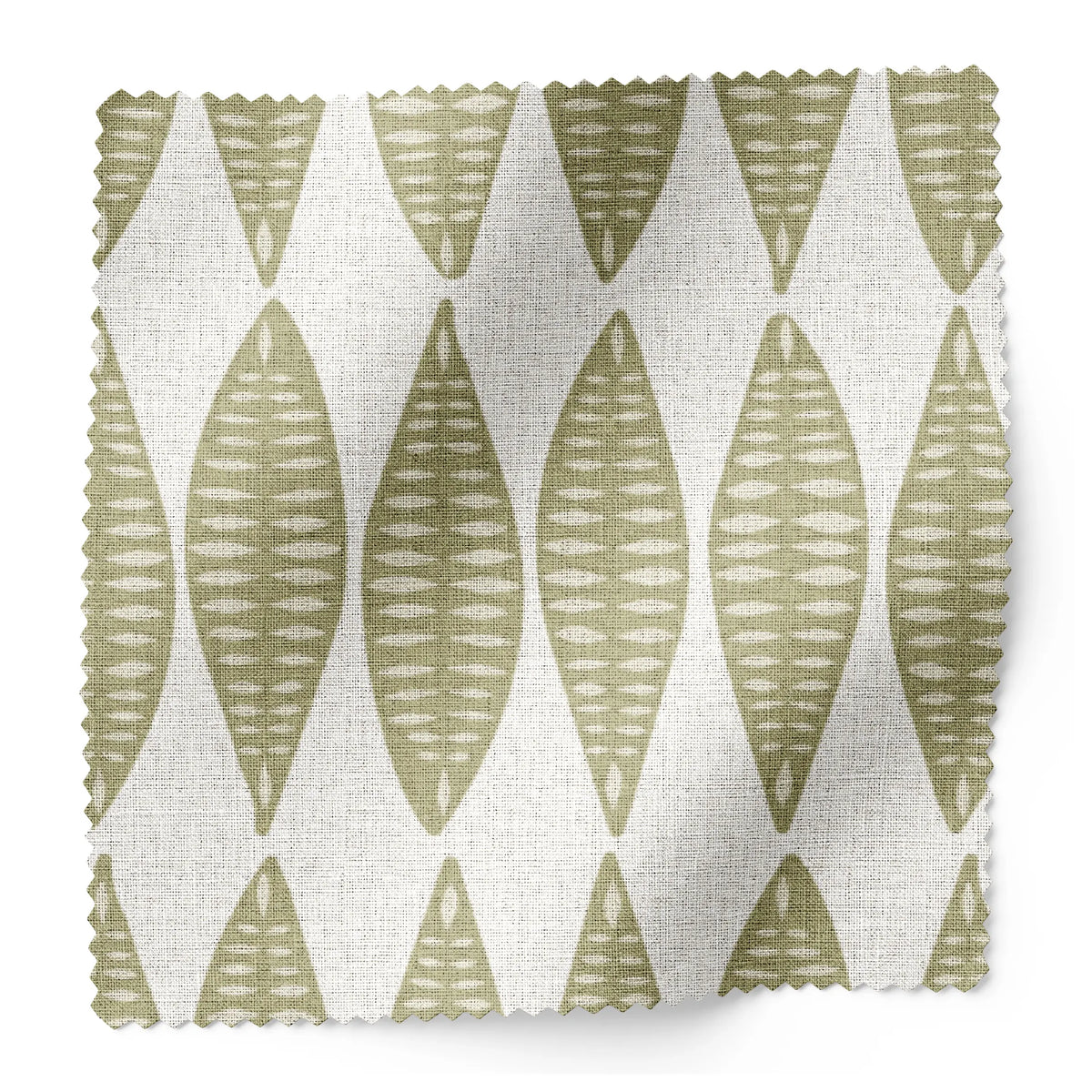 Leaflette fabric swatch in Lemongrass by Emily Daws — 6x6 Belgian linen sample, Flora Collection