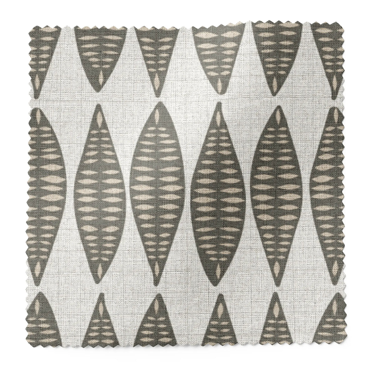 Leaflette fabric swatch in Peppercorn by Emily Daws β 6x6 Belgian linen sample, Flora Collection