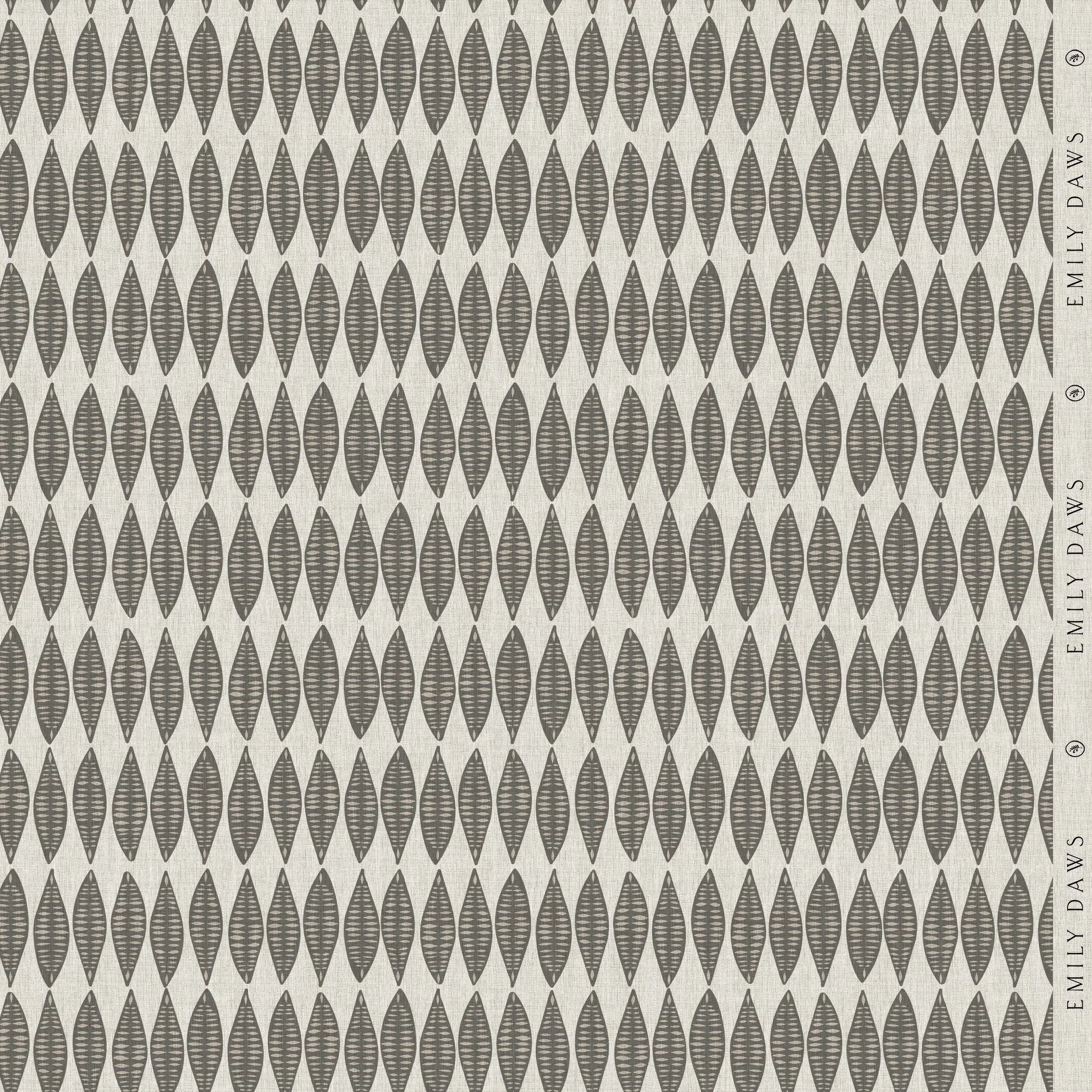 Leaflette Peppercorn fabric by Emily Daws — Flora Collection, available by the yard for drapery and upholstery